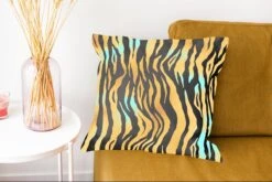 Kussenhoes 45x45 Cm - Patronen - Zebra - Goud - Katoen / Polyester - Voor Binnen -Pillowmonkey 1200x802 108
