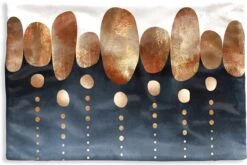 Kussenhoes 60x40 Cm - Goud - Abstract - Luxe - Katoen / Polyester - Voor Binnen