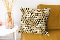 Kussenhoes 45x45 Cm - Patronen - Vormen - Goud - Katoen / Polyester - Voor Binnen -Pillowmonkey 1200x802 122