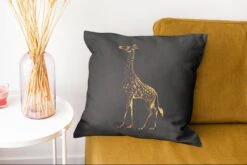 Kussenhoes 45x45 Cm - Vintage - Giraf - Goud - Katoen / Polyester - Voor Binnen -Pillowmonkey 1200x802 129