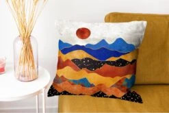 Kussenhoes 50x50 Cm - Marmer - Goud - Blauw - Katoen / Polyester - Voor Binnen -Pillowmonkey 1200x802 133