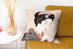 Kussenhoes 45x45 Cm - Vrouw - Make Up - Japan - Vintage - Katoen / Polyester - Voor Binnen -Pillowmonkey 1200x802 142