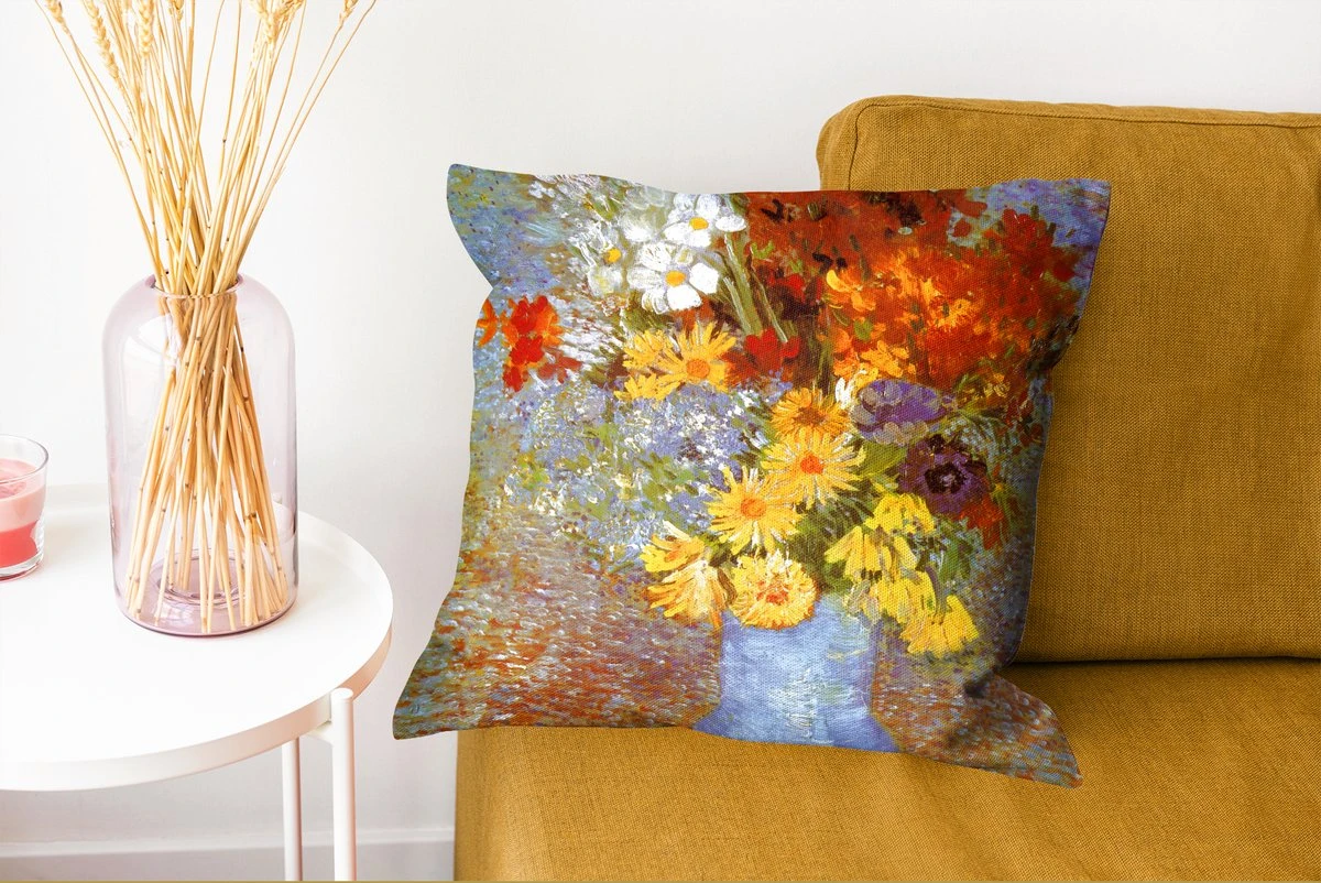 Kussenhoes 45x45 Cm - Vaas Met Madeliefjes En Anemonen - Schilderij Van Vincent Van Gogh - Katoen / Polyester - Voor Binnen 7 Kussenhoes 45x45 Cm - Vaas Met Madeliefjes En Anemonen - Schilderij Van Vincent Van Gogh - Katoen / Polyester - Voor Binnen - Afbeelding 5