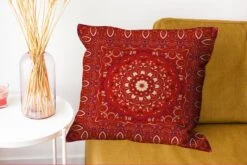 Kussenhoes 60x60 Cm - Perzisch Tapijt - Patronen - Mandala - Rood - Katoen / Polyester - Voor Binnen -Pillowmonkey 1200x802 159