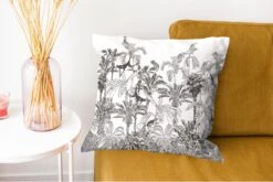 Kussenhoes 45x45 Cm - Jungle - Dieren - Zwart - Wit - Katoen / Polyester - Voor Binnen -Pillowmonkey 1200x802 179
