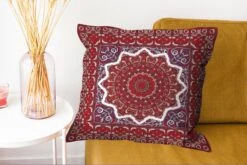 Kussenhoes 60x60 Cm - Perzisch Tapijt - Mandala - Rood - Katoen / Polyester - Voor Binnen -Pillowmonkey 1200x802 18