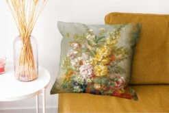 Kussenhoes 45x45 Cm - Grote Vaas Met Bloemen - Josep Mirabent - Schilderij - Katoen / Polyester - Voor Binnen -Pillowmonkey 1200x802 180