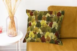 Sierkussens - Kussen - Een Illustratie Van Een Herfstachtig Bos Met Uilen - 45x45 Cm - Kussen Van Katoen -Pillowmonkey 1200x802 195