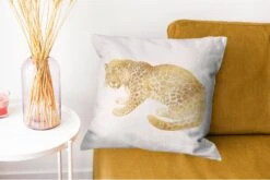 Sierkussen - Vintage Jaguar - Goud - 45 Cm X 45 Cm -Pillowmonkey 1200x802 209