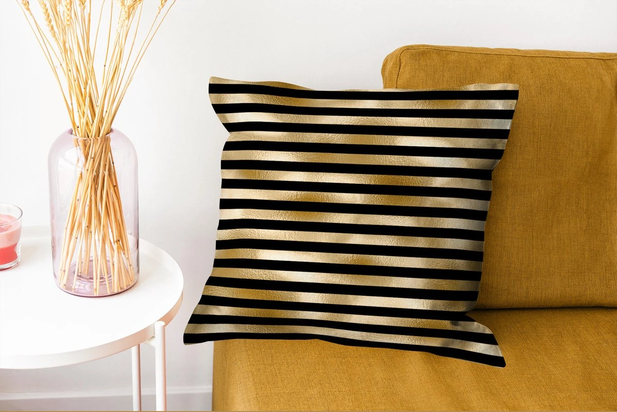 Sierkussens - Kussentjes Woonkamer - 45x45 Cm - Patronen - Zwart - Goud 8 Sierkussens - Kussentjes Woonkamer - 45x45 Cm - Patronen - Zwart - Goud - Afbeelding 6
