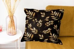 Kussenhoes 50x50 Cm - Blad - Patronen - Goud - Katoen / Polyester - Voor Binnen -Pillowmonkey 1200x802 24