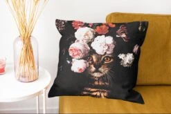 Sierkussens - Kussentjes Woonkamer - 50x50 Cm - Kat - Bloemen - Huisdier -Pillowmonkey 1200x802 248