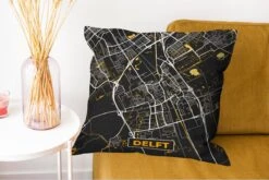 Sierkussen - Plattegrond Delft - Goud - 60 Cm X 60 Cm -Pillowmonkey 1200x802 252