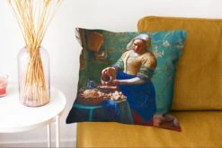 Sierkussens - Kussentjes Woonkamer - 45x45 Cm - Melkmeisje - Amandelbloesem - Van Gogh - Vermeer - Schilderij - Oude Meesters -Pillowmonkey 1200x802 260