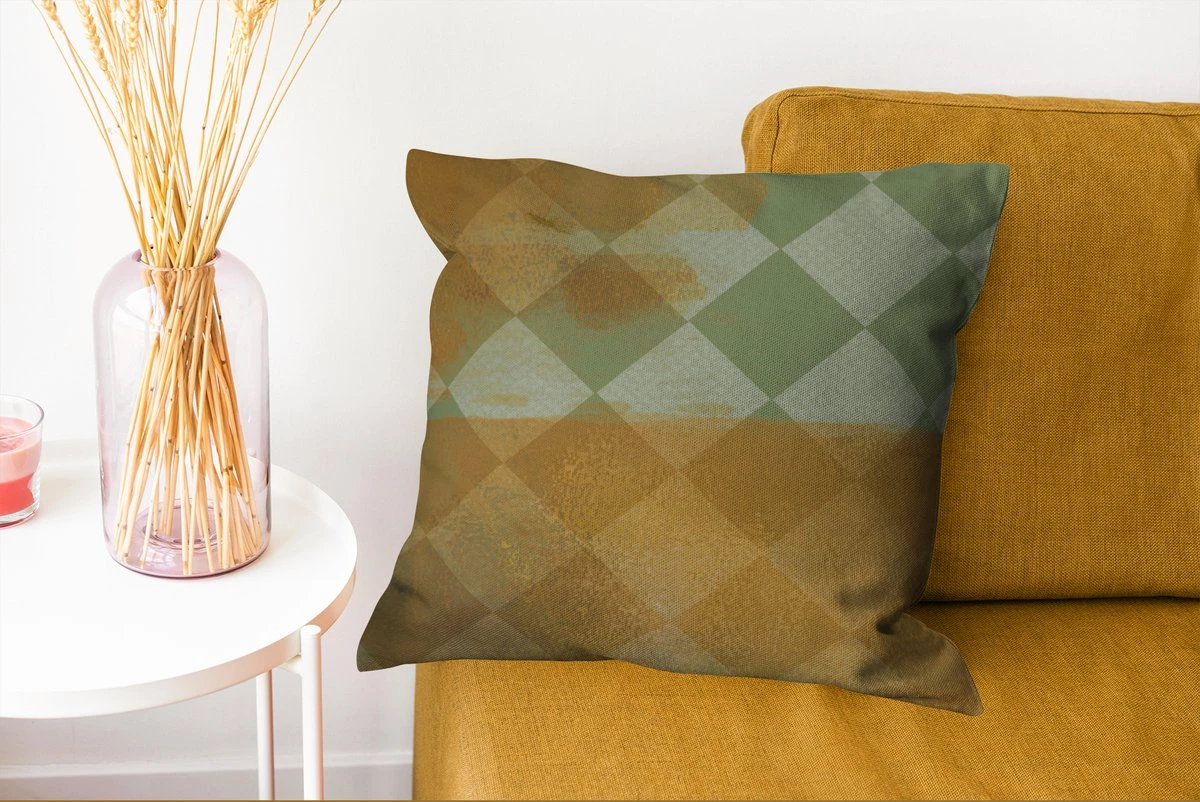 Sierkussens - Kussentjes Woonkamer - 45x45 Cm - Wit - Groen - Vierkant 8 Sierkussens - Kussentjes Woonkamer - 45x45 Cm - Wit - Groen - Vierkant - Afbeelding 6