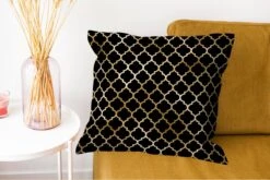 Sierkussens - Kussentjes Woonkamer - 50x50 Cm - Patronen - Goud - Zwart -Pillowmonkey 1200x802 277