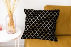 Sierkussens - Kussentjes Woonkamer - 45x45 Cm - Patronen - Goud - Zwart -Pillowmonkey 1200x802 293