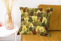 Kussenhoes 50x50 Cm - Een Herfstachtig Bos Met Uilen - Katoen / Polyester - Voor Binnen -Pillowmonkey 1200x802 3