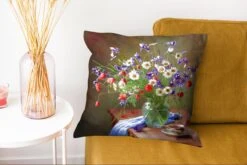Kussenhoes 45x45 Cm - Bloemen - Thee - Stilleven - Katoen / Polyester - Voor Binnen -Pillowmonkey 1200x802 34