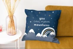 Kussenhoes 45x45 Cm - Spreuken - Quotes - Kinderen - You Can Move Mountains - Kids - Baby - Katoen / Polyester - Voor Binnen -Pillowmonkey 1200x802 44