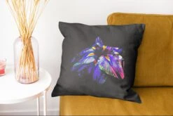 Kussenhoes 45x45 Cm - Bloem - Kleuren - Zwart - Katoen / Polyester - Voor Binnen -Pillowmonkey 1200x802 46