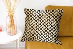 Kussenhoes 50x50 Cm - Patronen - Goud - Ruit - Katoen / Polyester - Voor Binnen -Pillowmonkey 1200x802 49