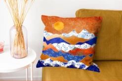 Kussenhoes 45x45 Cm - Goud - Delfts Blauw - Patronen - Katoen / Polyester - Voor Binnen -Pillowmonkey 1200x802 59