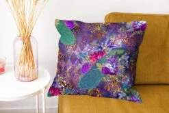 Kussenhoes 50x50 Cm - Patronen - Pauw - Paars - Katoen / Polyester - Voor Binnen -Pillowmonkey 1200x802 61