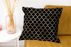 Kussenhoes 60x60 Cm - Patronen - Goud - Zwart - Katoen / Polyester - Voor Binnen -Pillowmonkey 1200x802 62