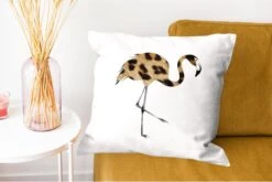 Kussenhoes 50x50 Cm - Flamingo - Vogel - Panterprint - Katoen / Polyester - Voor Binnen -Pillowmonkey 1200x802 71