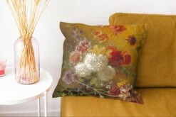 Kussenhoes 45x45 Cm - Stilleven Met Bloemen - Schilderij Van G.J.J Van Os - Katoen / Polyester - Voor Binnen -Pillowmonkey 1200x802 72