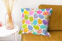 Kussenhoes 45x45 Cm - Design - Pasen - Paaseieren - Katoen / Polyester - Voor Binnen -Pillowmonkey 1200x802 73