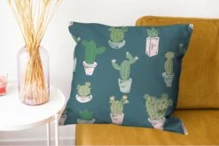 Kussenhoes 60x60 Cm - Zomer - Cactus - Blauw - Katoen / Polyester - Voor Binnen 12 Kussenhoes 60x60 Cm - Zomer - Cactus - Blauw - Katoen / Polyester - Voor Binnen -Pillowmonkey 1200x802 74