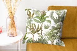 Kussenhoes 50x50 Cm - Jungle - Palmboom - Bananenplant - Jongens - Meiden - Kindje - Natuur - Bladeren - Katoen / Polyester - Voor Binnen -Pillowmonkey 1200x802 77