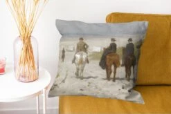 Kussenhoes 50x50 Cm - Morgenrit Langs Het Strand - Schilderij Van Anton Mauve - Katoen / Polyester - Voor Binnen -Pillowmonkey 1200x802 8