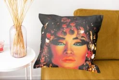 Kussenhoes 50x50 Cm - Vrouw - Goud - Zwart - Katoen / Polyester - Voor Binnen 12 Kussenhoes 50x50 Cm - Vrouw - Goud - Zwart - Katoen / Polyester - Voor Binnen -Pillowmonkey 1200x802 93