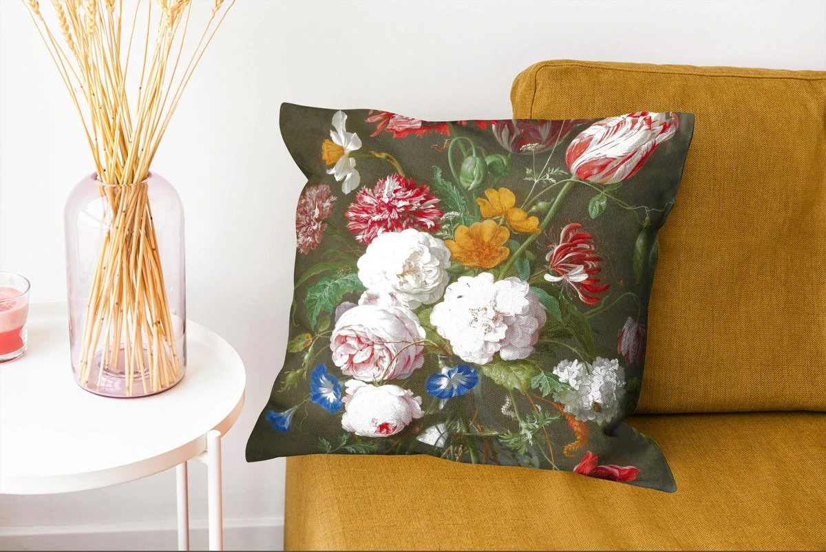 Kussenhoes 45x45 Cm - Stilleven Met Bloemen In Een Glazen Vaas - Schilderij Van Jan Davidsz. De Heem - Katoen / Polyester - Voor Binnen 7 Kussenhoes 45x45 Cm - Stilleven Met Bloemen In Een Glazen Vaas - Schilderij Van Jan Davidsz. De Heem - Katoen / Polyester - Voor Binnen - Afbeelding 5