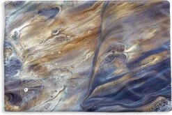 Kussenhoes 60x40 Cm - Marmer - Goud - Waterverf - Textuur - Katoen / Polyester - Voor Binnen