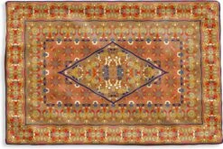 Kussenhoes 60x40 Cm - Perzisch Tapijt - Vloerkleed - Geel - Rood - Katoen / Polyester - Voor Binnen