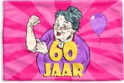 Kussenhoes 60x40 Cm - Verjaardag - Jubileum - 60 Jaar - Katoen / Polyester - Voor Binnen
