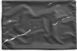 Kussenhoes 50x30 Cm - Marmer - Zwart - Marmerlook - Wit - Luxe - Steen - Katoen / Polyester - Voor Binnen