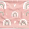 Kussenhoes 60x40 Cm - Meisjes - Regenboog - Hartjes - Patronen - Girl - Roze - Kinderen - Kind - Katoen / Polyester - Voor Binnen -Pillowmonkey 1200x803 40