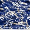 Kussenhoes 50x30 Cm - Blauw - Goud - Marmer - Patroon - Katoen / Polyester - Voor Binnen