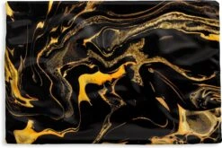 Kussenhoes 60x40 Cm - Patronen - Verf - Goud - Zwart - Katoen / Polyester - Voor Binnen