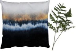 Sierkussens - Kussentjes Woonkamer - 45x45 Cm - Abstract - Goud - Luxe - Blauw