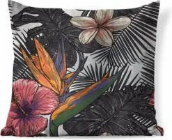 Sierkussens - Kussen - Tropische Bladeren Patroon Met Bloemen - 40x40 Cm - Kussen Van Katoen 21 Sierkussens - Kussen - Tropische Bladeren Patroon Met Bloemen - 40x40 Cm - Kussen Van Katoen -Pillowmonkey 1200x978