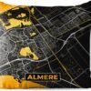 Buitenkussen - Plattegrond - Almere - Goud - Zwart - 45x45 Cm - Weerbestendig -Pillowmonkey 1200x979 106