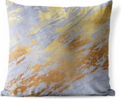 Pillowmonkey 44 Buitenkussen Weerbestendig - Marmer - Goud - Patronen - 50x50 Cm