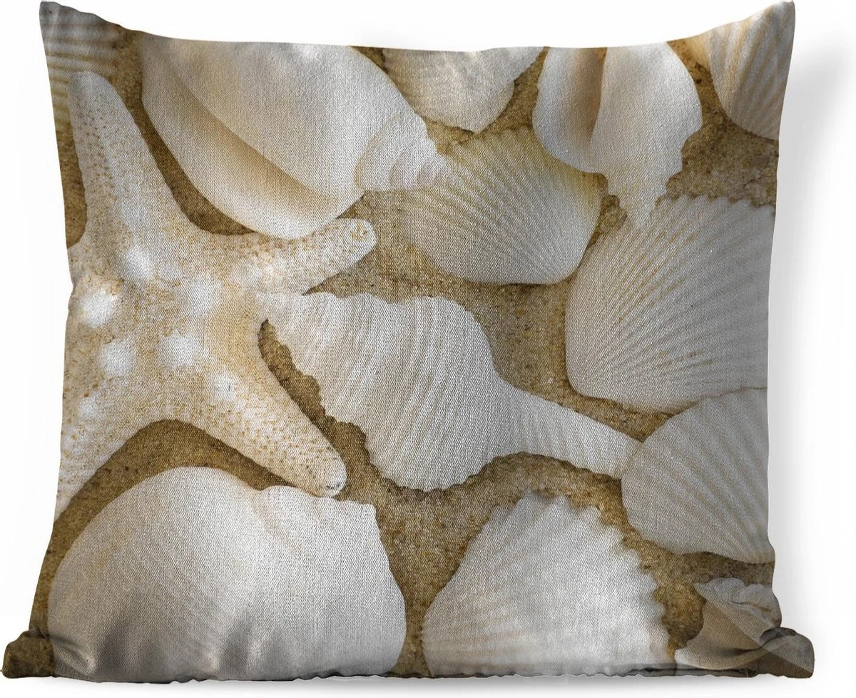 Sierkussens - Kussen - Witte Zeeschelpen Op Het Strand - 40x40 Cm - Kussen Van Katoen 11 Sierkussens - Kussen - Witte Zeeschelpen Op Het Strand - 40x40 Cm - Kussen Van Katoen - Afbeelding 9
