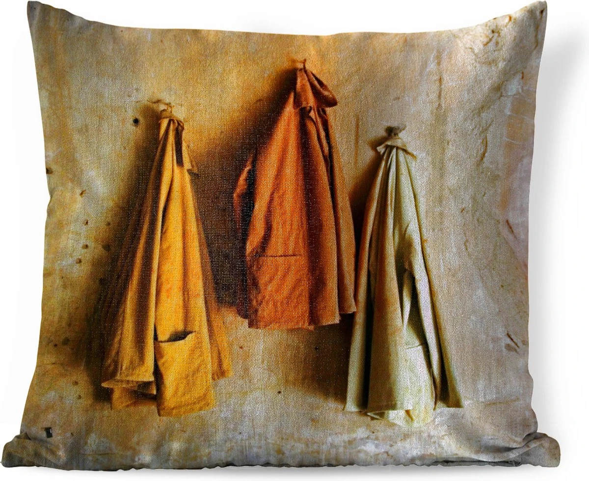 Sierkussens - Kussen - Jassen Aan Een Okergele Muur - 50x50 Cm - Kussen Van Katoen 12 Sierkussens - Kussen - Jassen Aan Een Okergele Muur - 50x50 Cm - Kussen Van Katoen - Afbeelding 10